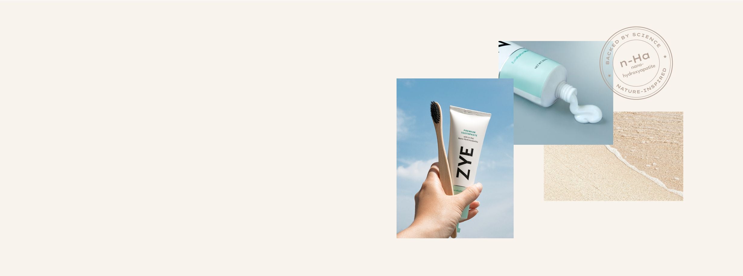 ZYE Premium Toothpaste with (n-Ha) Nano-Hydroxyapatite banner